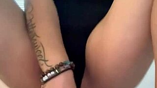 sexy latina amateur rides shaved pussy on huge dildo showing off tits