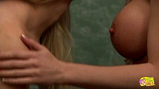 Two Stunning Blondes Big Tits Pierced Tongues Lesbian Sex