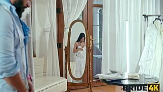 that stunning young bride in stockings sneaks big cock ride while groom waits clueless