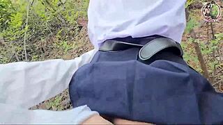 omg sexy thai schoolgirl bent over in forest for rough creampie 😍 thai moans outdoors!