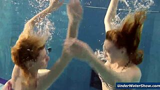 hey girls, wanna strip bikinis and get naked in the pool together?