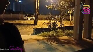 damn this hot puta sucks huge black cock outdoors then rides comedor hard