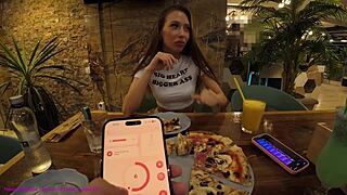 He Controls My Vibrator on Date for Explosive Orgasms