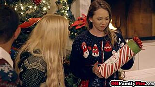 Kenzie Reeves Toys Pussy Before Christmas Threesome With Angel