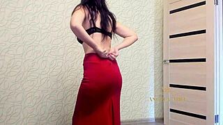 i adore beautiful dark haired angela milf dancing sexy undressing huge butt slowly for fans