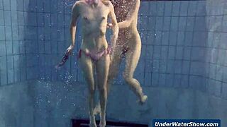 hey girls, wanna strip bikinis and get naked in the pool together?