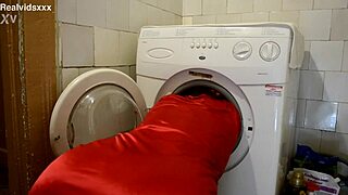 imagine her head stuck in the washer... i just had to fuck that shaved redhead pussy doggystyle from behind