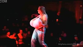 BUSTIEST STRIPPER Ever RIPS Clothes HUGE TITS!