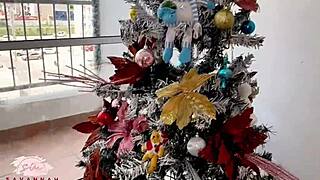 i was DECORATING the christmas tree when savannah watson bent over for quickie with best friend's stepbro BIG COCK