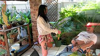 Stepsis, let's masturbate together outdoors with skirts up and cocks out!