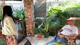 Stepsis, let's masturbate together outdoors with skirts up and cocks out!