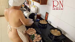 nudist housewife regina noir bares all cooking naked in kitchen full vid