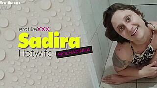 Sadira hotwife gets soaking wet in full eroticaxxx scene teasing curves