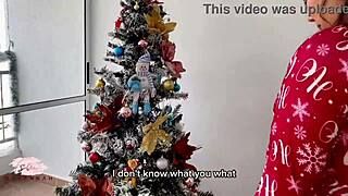 i was DECORATING the christmas tree when savannah watson bent over for quickie with best friend's stepbro BIG COCK