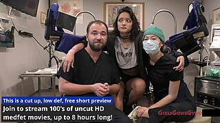 tampa university nurse channy crossfire examines patient