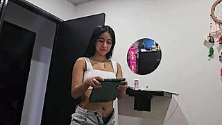 Stepsister gets super horny on walk so I fuck her juicy pussy hard!
