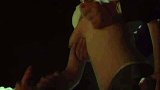 haley scott waits in the dark room as masked guys line up to ravage her curvy body