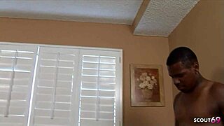 Skinny old milf's saggy tits swing as big black cock fills her pussy with cum!