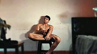 sexy bodybuilder strokes monster cock solo