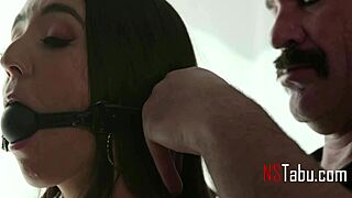older man spanks and binds hot submissive teen for rough use