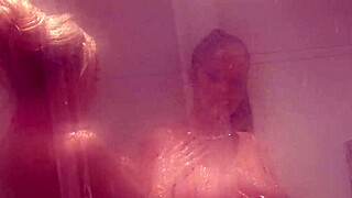 Can Jasmine Black and Stacey Saran Handle One Cock in Steamy Shower Threesome Orgy?