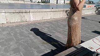 arielarider's sheer dress teases in budapest streets