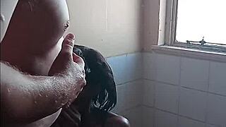 Grandpa Daddy Gets Intense Bathroom Blowjob And Raw Sex Session