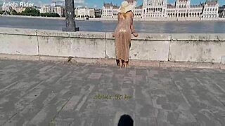 arielarider's sheer dress teases in budapest streets