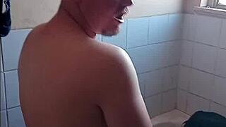 Grandpa Daddy Gets Intense Bathroom Blowjob And Raw Sex Session