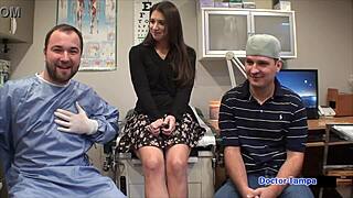 dr tampa checks logan lace big tits ass in university entrance physical skirt spread
