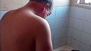 Grandpa Daddy Gets Intense Bathroom Blowjob And Raw Sex Session
