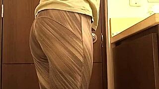 Hidden Camera Catches Cute Latina Teen Tits in College Bathroom Skirt