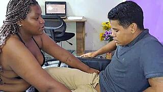 im so horny i cant stop suckin my latina bosses thick cock in the office