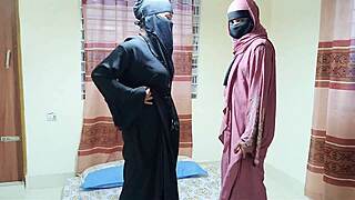 Desi Hijab Stepsisters Beg Stepbrother's Big Dick for Tight Pussy Pounding.