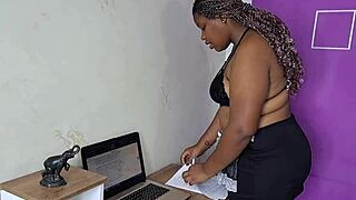 im so horny i cant stop suckin my latina bosses thick cock in the office