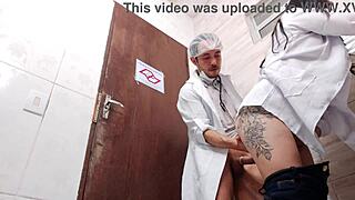 Nurse ditches condom fucks asian doctor raw in hospital bathroom tight pussy creampie