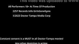 Nurse Stacy Shepard tests glove sizes on ebony patient's tits in gyno exam