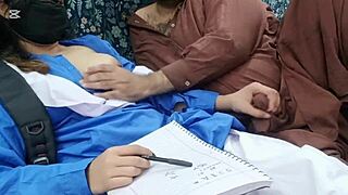 Old Teacher Ravages Pakistani Coed's Tight Student Pussy?
