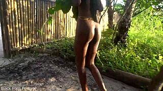 Hey, ever seen a slim african babe stroll naked through village craving cock?