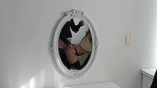 big cock trv pounds my thong-clad barefoot body 😈 busty big ass latina brunette cums hard