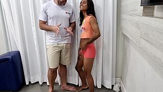 imagine this tiny brazilian teen jasmine santanna taking three monster cocks in wild behind-scenes orgy