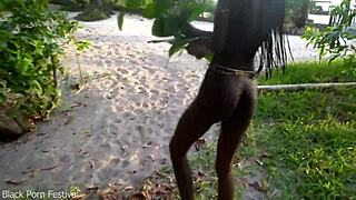 Hey, ever seen a slim african babe stroll naked through village craving cock?