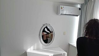 big cock trv pounds my thong-clad barefoot body 😈 busty big ass latina brunette cums hard