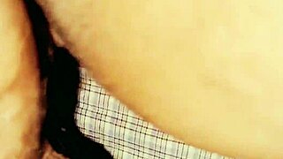 we share the bed with aunty and i creampie her tight wet pussy up close