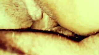 we share the bed with aunty and i creampie her tight wet pussy up close