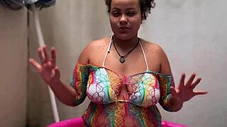 Bbw Curvy Latina Farts Huge In Mini Pool Yoga Barefoot Big Tits Ass Solo