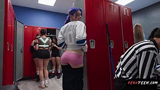 ever sneak into the locker room for sneaky petite public sex with big cock... what if it goes wrong?
