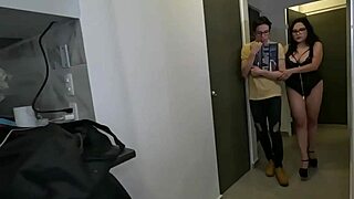 me and my huge titted slut friend kiss and seduce that innocent promoter boy