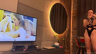 Stepsister Shows Shaved Body and Kisses My Cum-Covered Cock