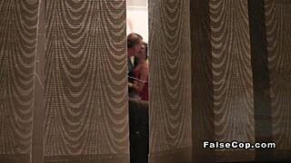 Masked Cop And Superman Double Team Babe In Office With Monster Cocks
